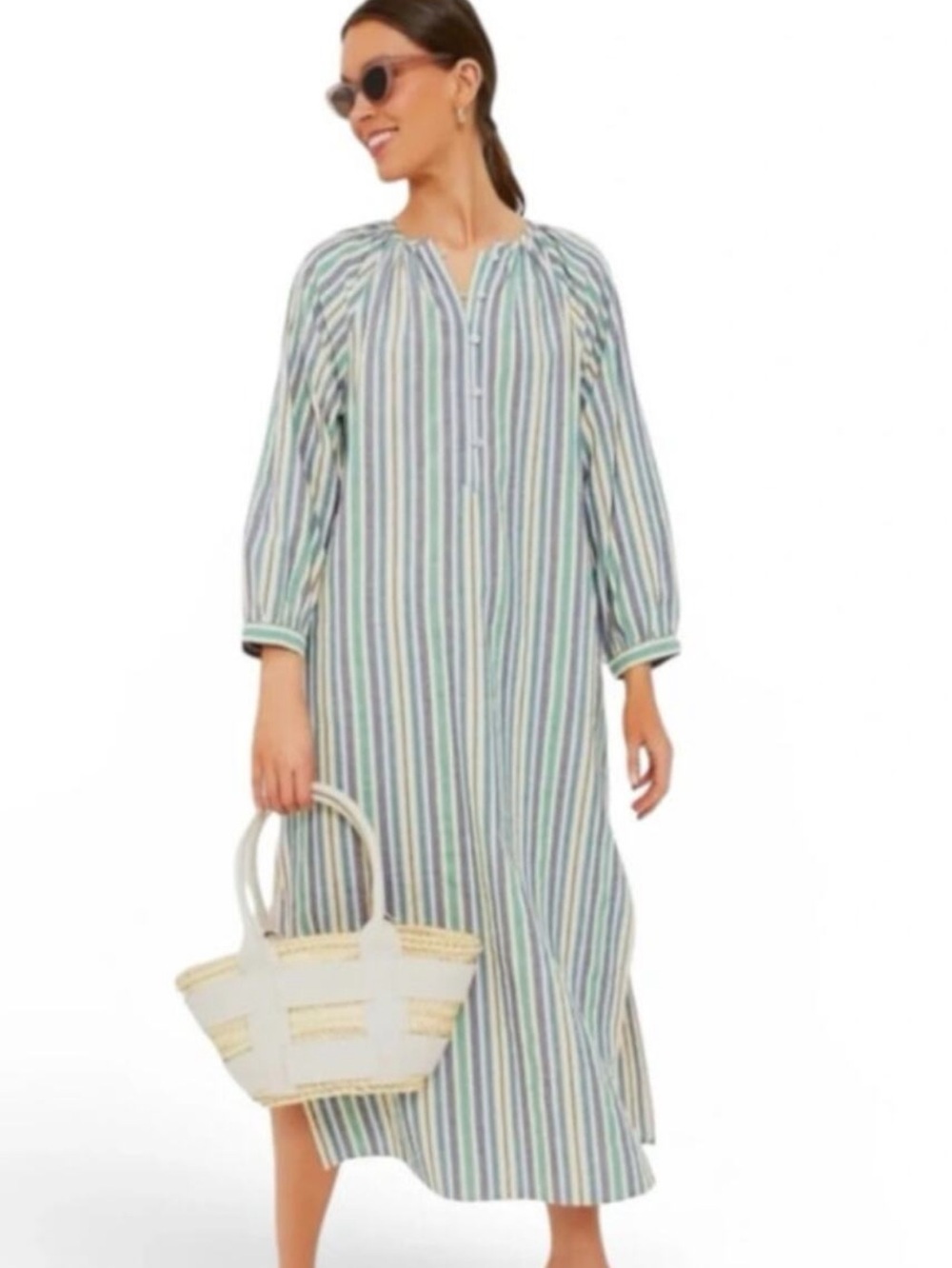 Tuckernuck Pomander Place Heidi Kaftan Zephyr Stripe Gauze Coastal